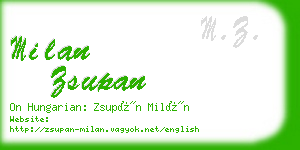 milan zsupan business card